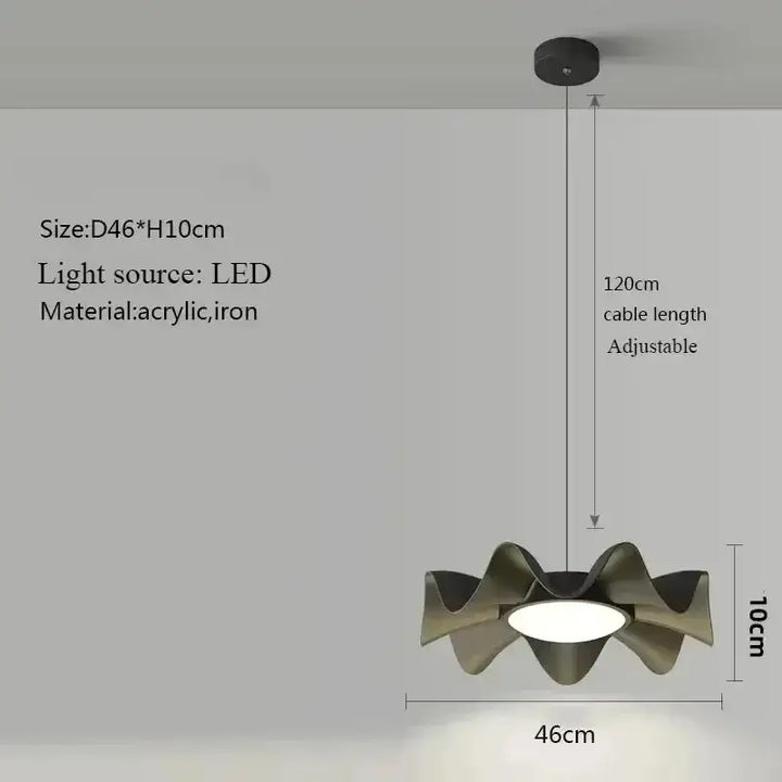 Suspension luminaire led matériau acrylique et fer élégance
