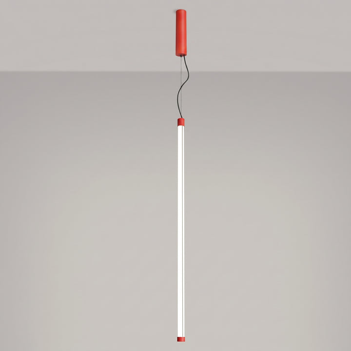 Suspension tube TRANG rouge allumée, suspendue
