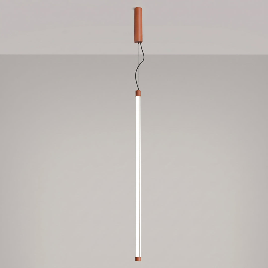 Suspension tube TRANG ocre rouge allumée, suspendue