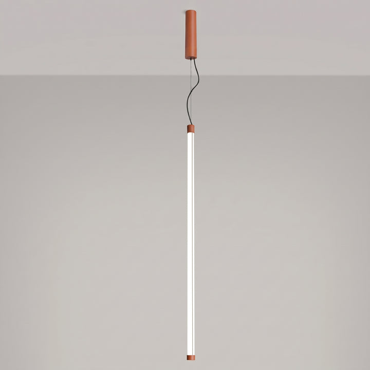 Suspension tube TRANG ocre rouge allumée, suspendue