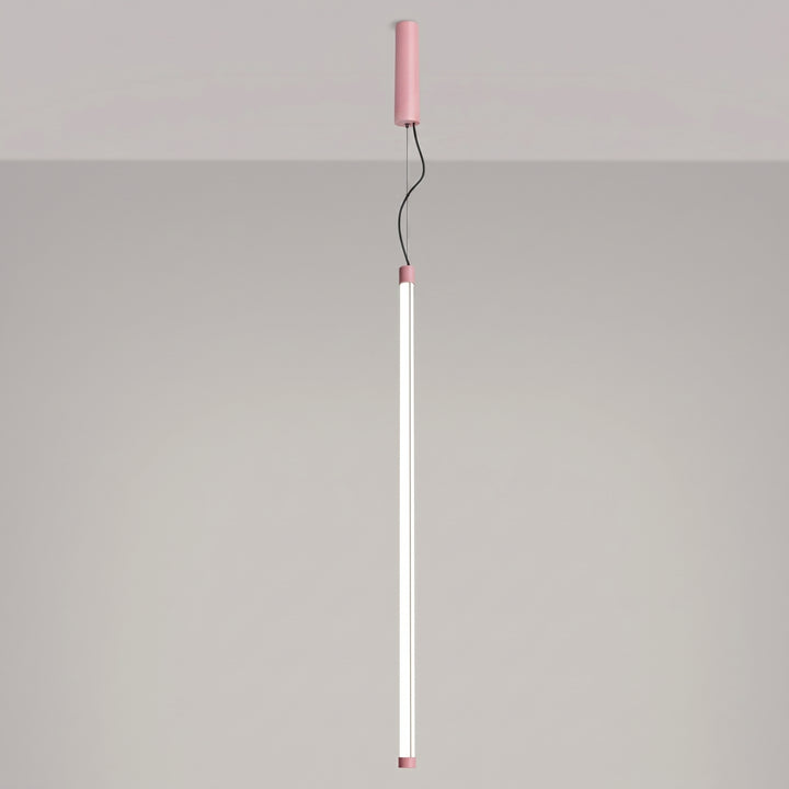 Suspension tube TRANG rose allumée, suspendue