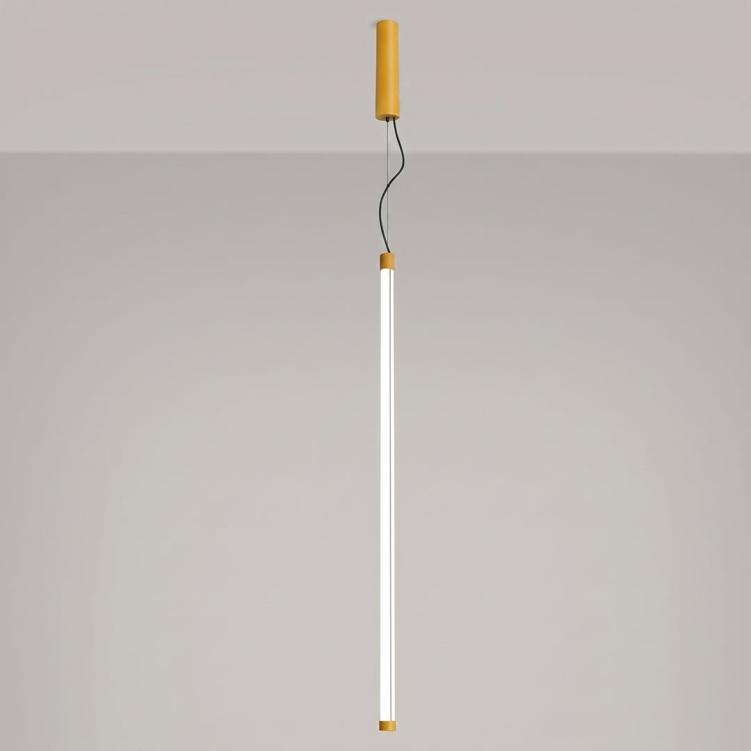 Suspension tube TRANG jaune allumée, suspendue