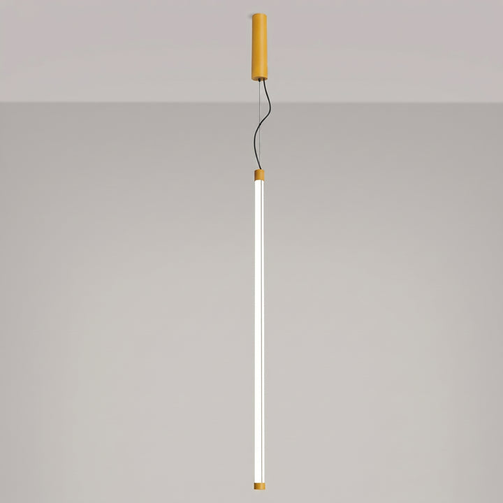 Suspension tube TRANG jaune allumée, suspendue