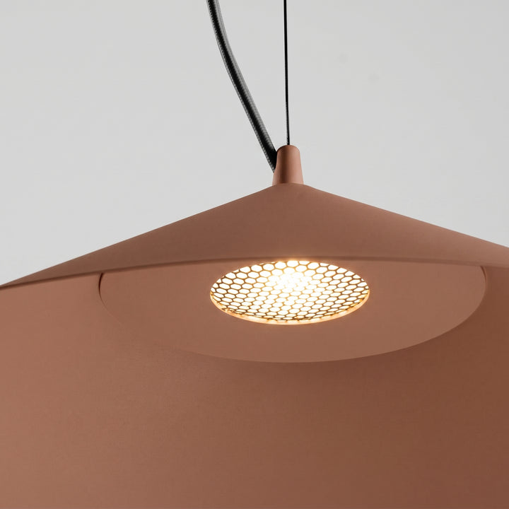 Suspension FINT moka allumée, grille nid d'abeille