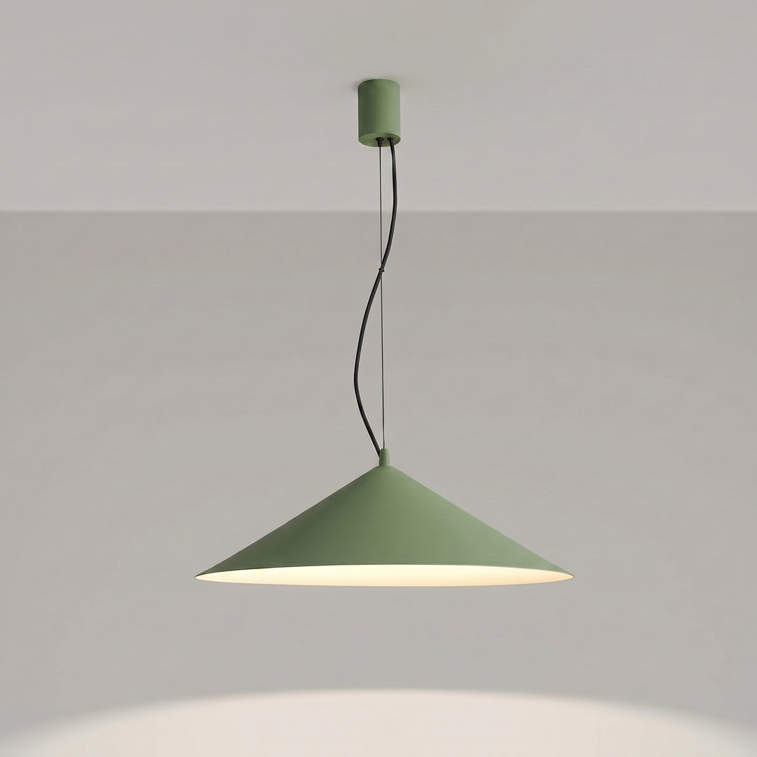 Suspension FINT vert olive allumée, suspendue