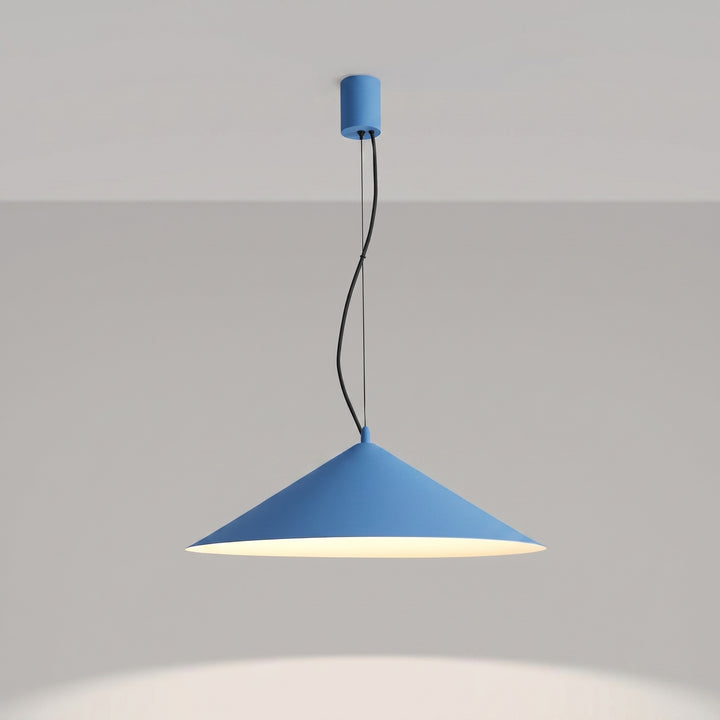 Suspension FINT bleu clair allumée, suspendue