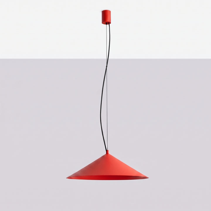 Suspension FINT rouge éteinte, vue en perspective