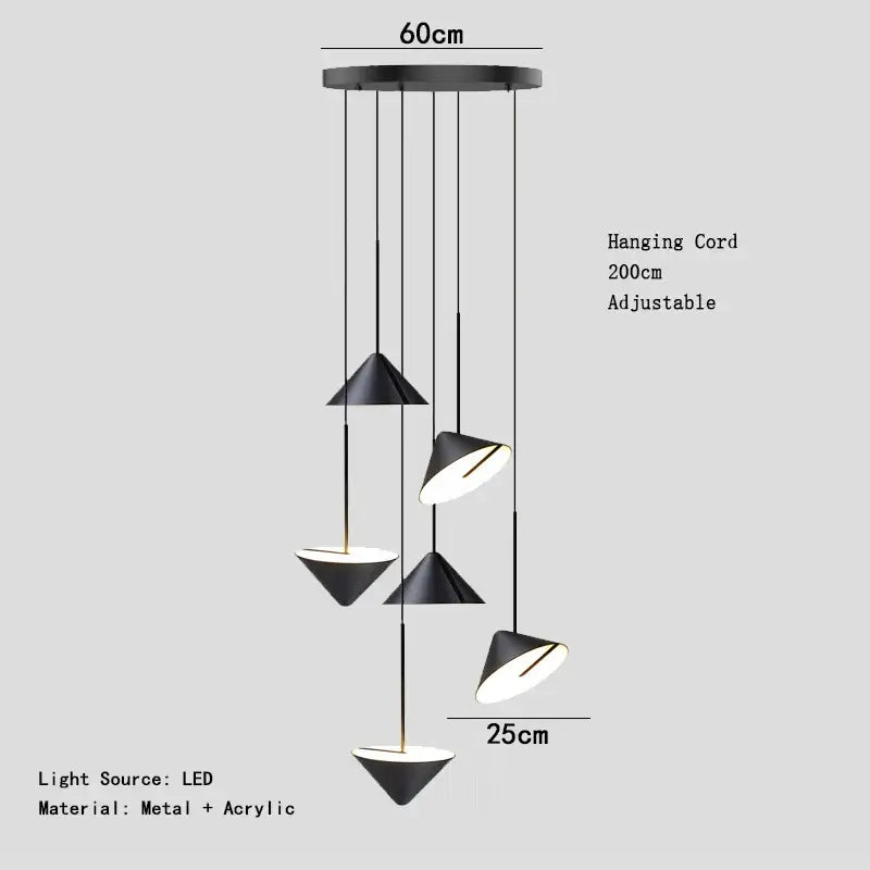 Suspension led acrylique moderne éclairage style design