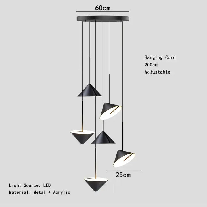 Suspension led acrylique moderne éclairage style design