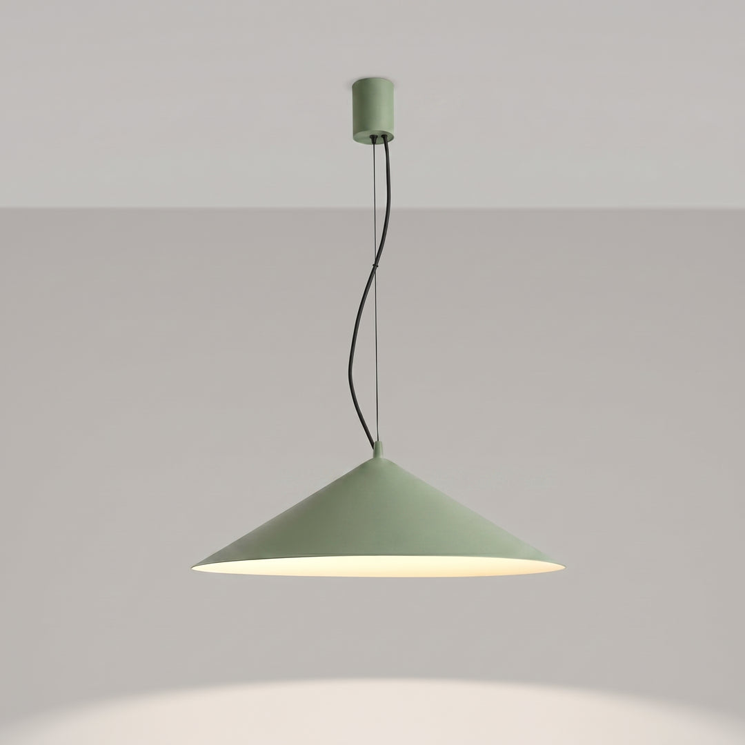 Suspension FINT vert olive allumée, suspendue