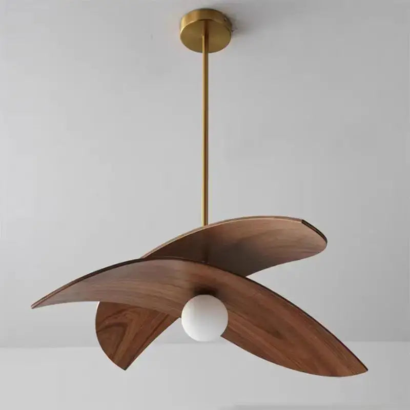 Suspension luminaire en bois et métal au style élégant et moderne