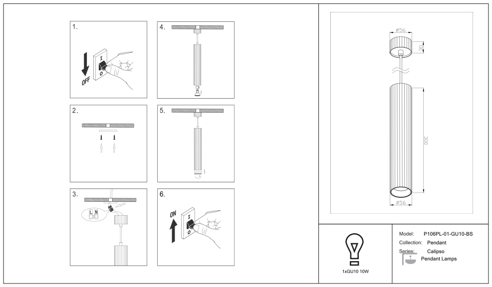 Schéma d'installation du luminaire