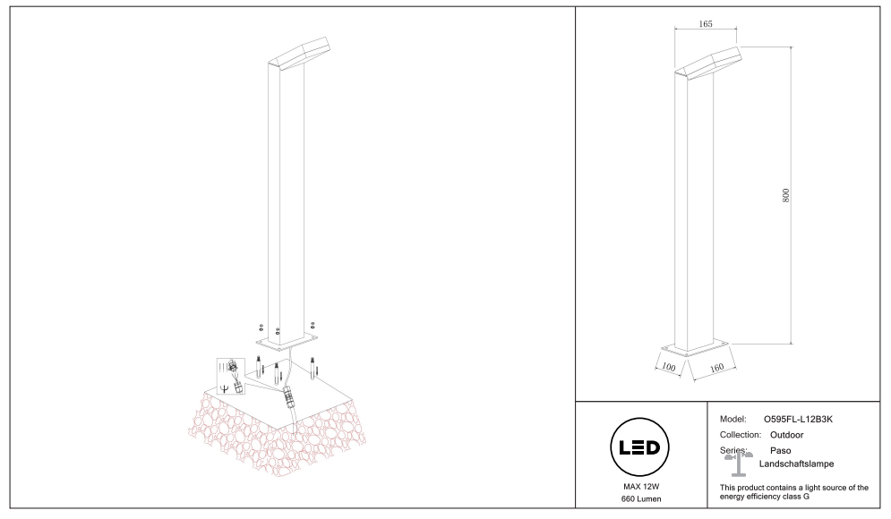 Schéma d'installation du luminaire