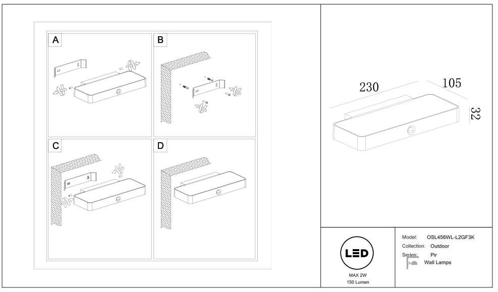 Schéma d'installation du luminaire