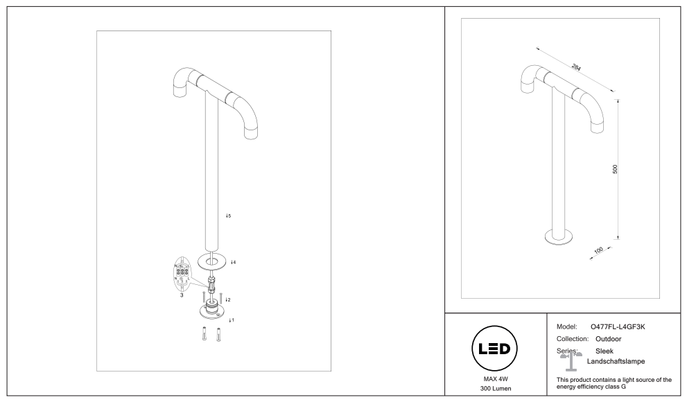 Schéma d'installation du luminaire