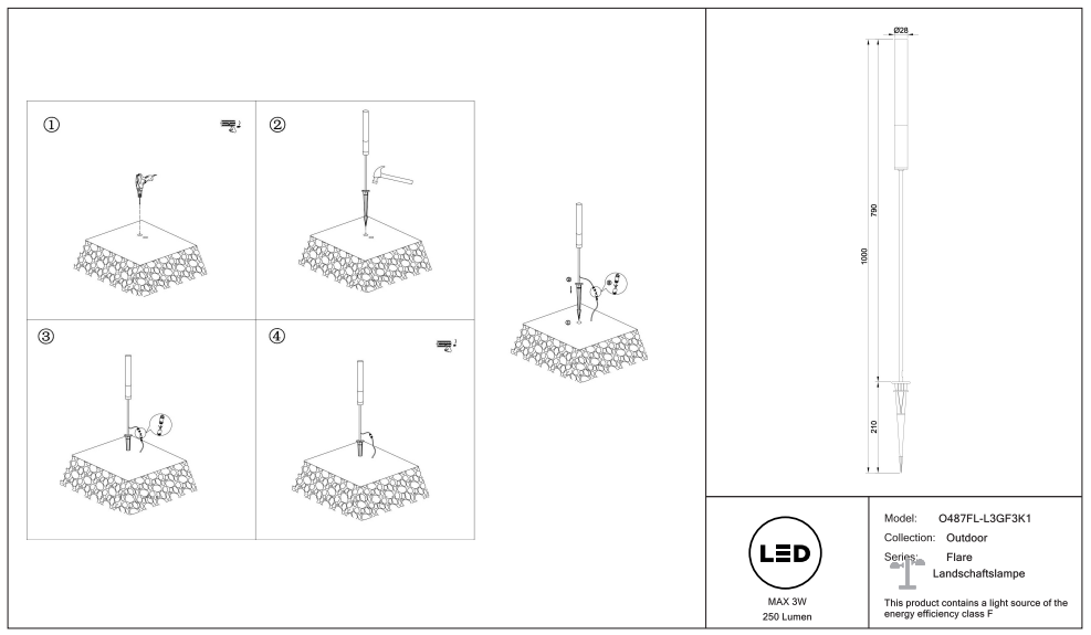 Schéma d'installation du luminaire