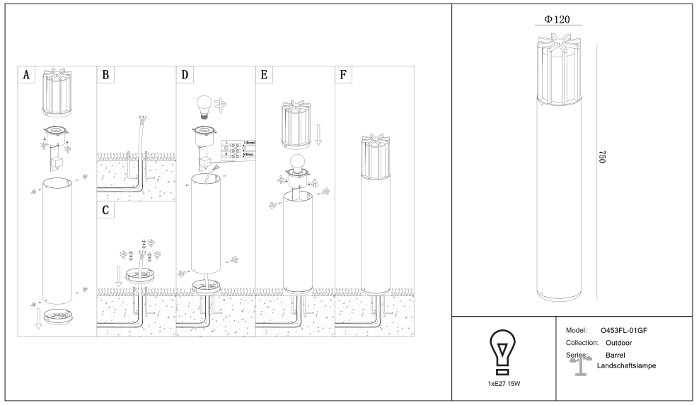 Schéma d'installation du luminaire