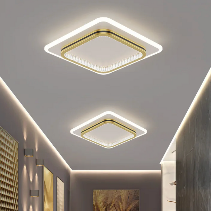 Luminaire Plafonnier LED Noir ou Doré avec Formes Différentes