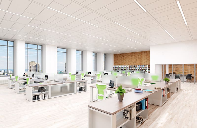 Comment installer un luminaire de plafond suspendu dans un bureau