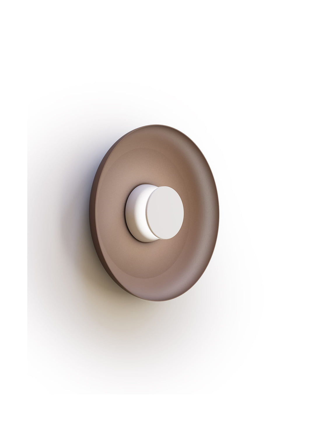Applique murale Totem Pablo Designs, abat-jour métal espresso 38 cm, base blanche