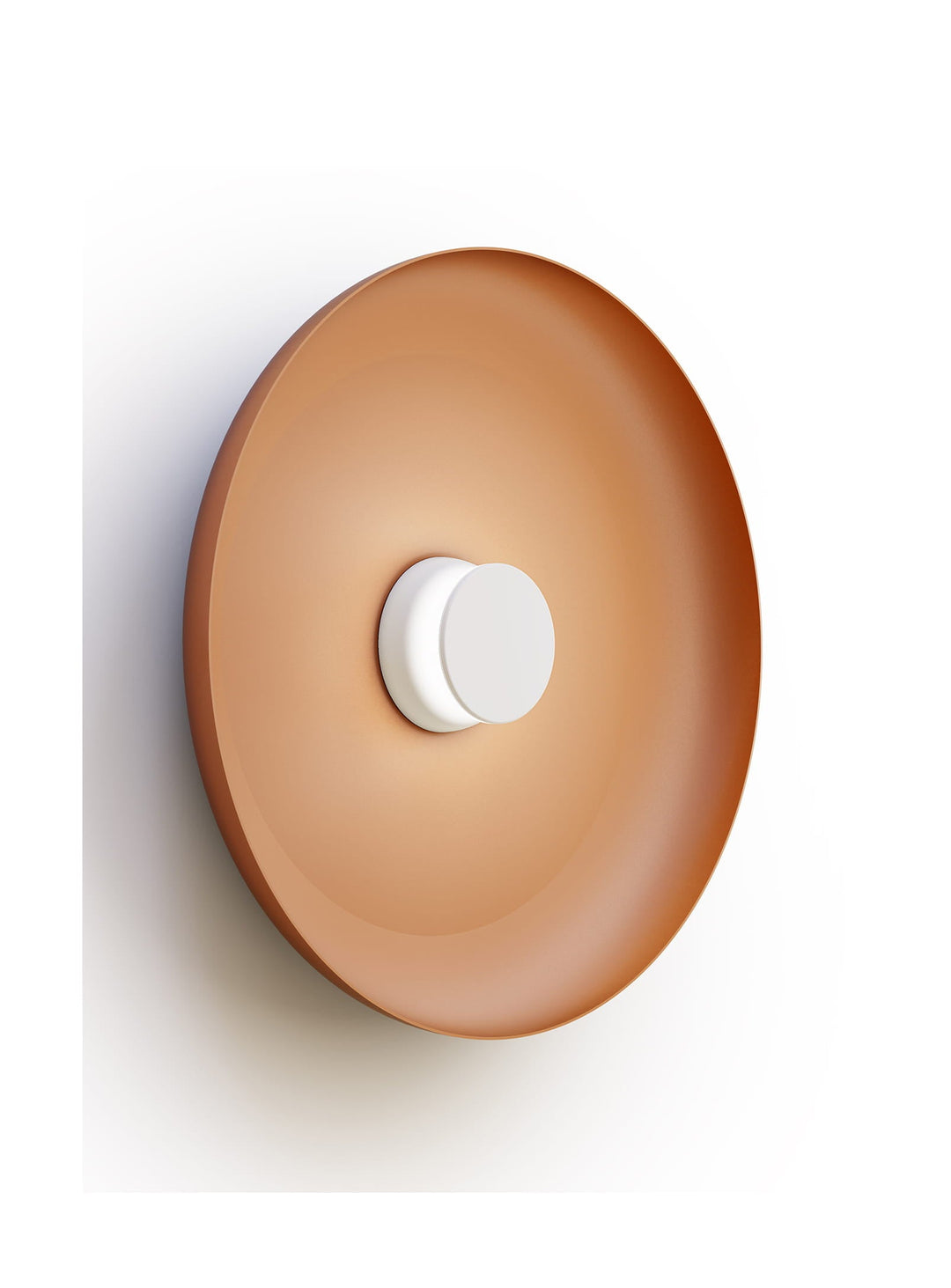 Applique murale Totem Pablo Designs, abat-jour métal terracotta 56 cm, base blanche