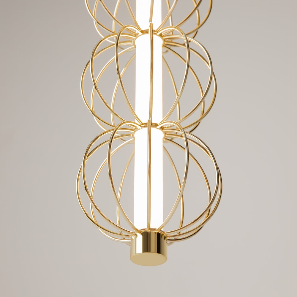 Suspension Luminaire | GOLDEN CAGE (Tube Vertical)