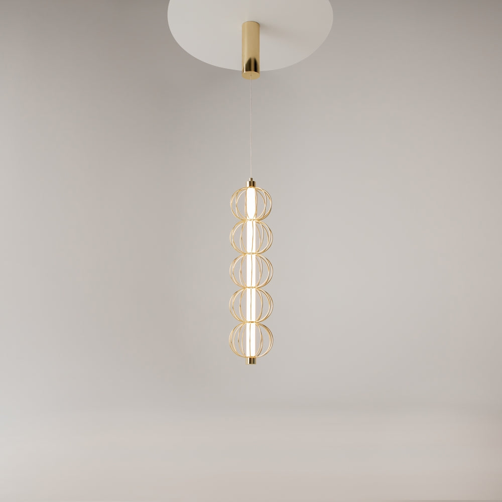 Suspension Luminaire | GOLDEN CAGE (Tube Vertical)