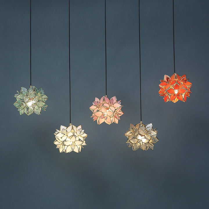 Suspension Luminaire en verre forme de fleur 