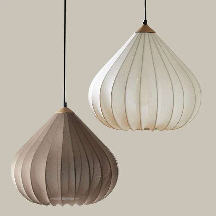 Suspension luminaire figue légère de couleur blanc ou marron

