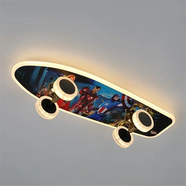 Creative Skateboard Ceiling Lights Nordic New Designer Children’s Room Lamps Modern Boy Girl Living Room Cartoon Decor