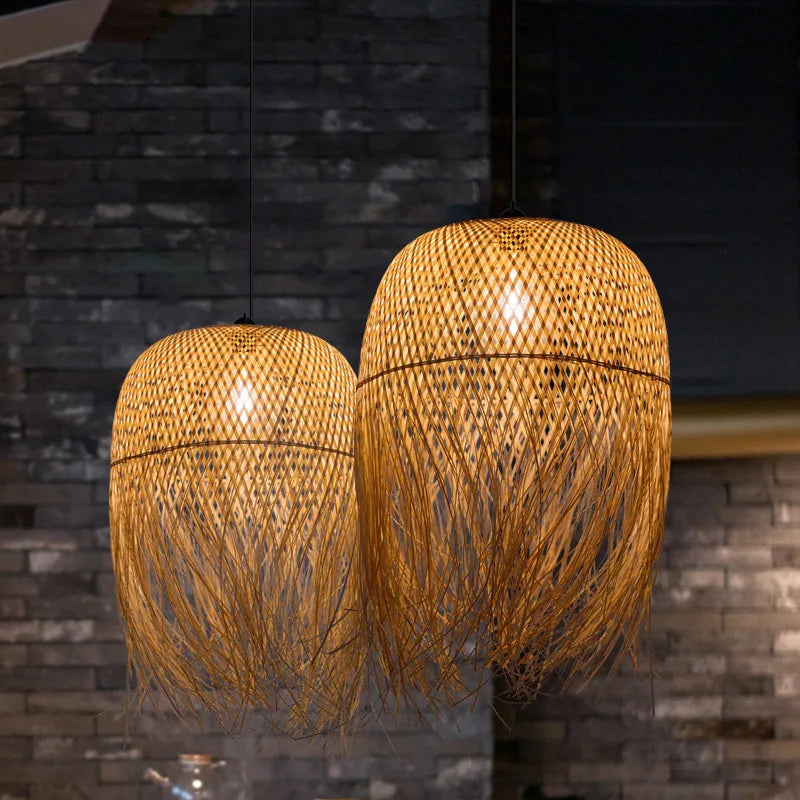 Suspension luminaire en forme allongée style organique et aérien

