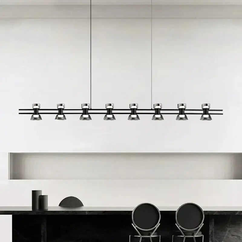 Suspension luminaire haut de gamme à 7 spots LED pour salon

