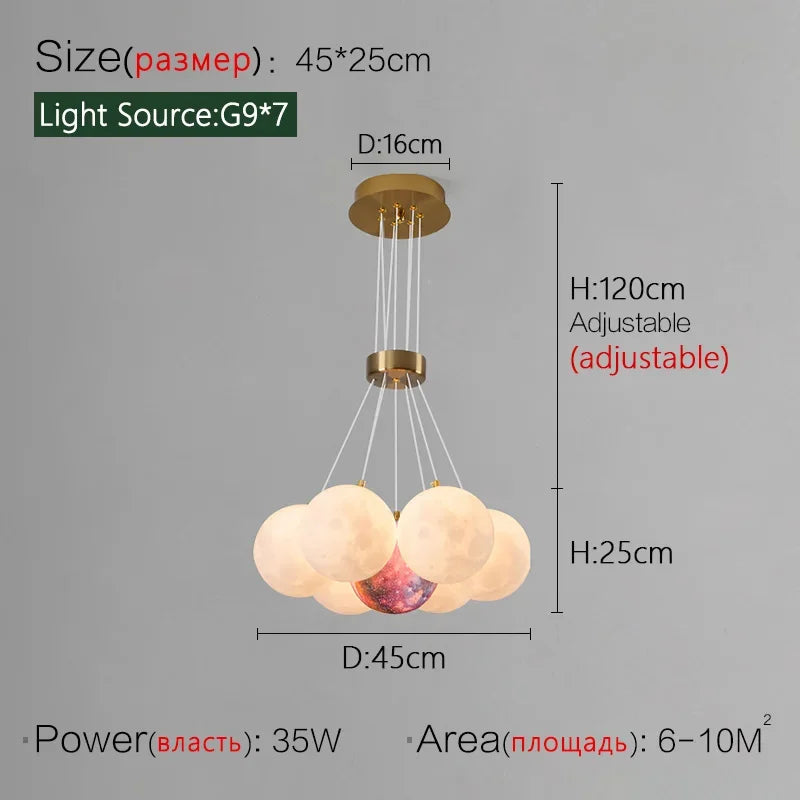 Nordic Round Glass Lamp Ball Postmodern Restaurant Bedroom Living Room Chandeliers Home Decoration Lusters Luminaires