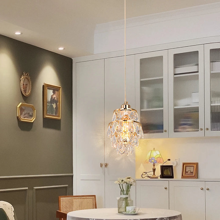 Suspension luminaire cristal forme géométrique