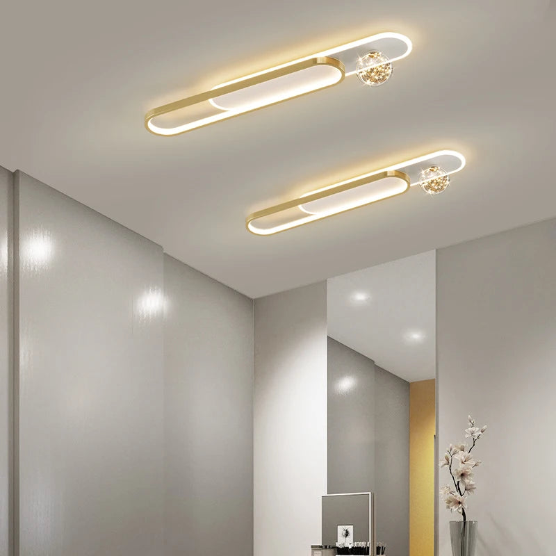 Gold Simple Style LED Ceiling Lights Metal Lighting Household Lamps Living Room Bedroom Lustres Luminaria Nordic