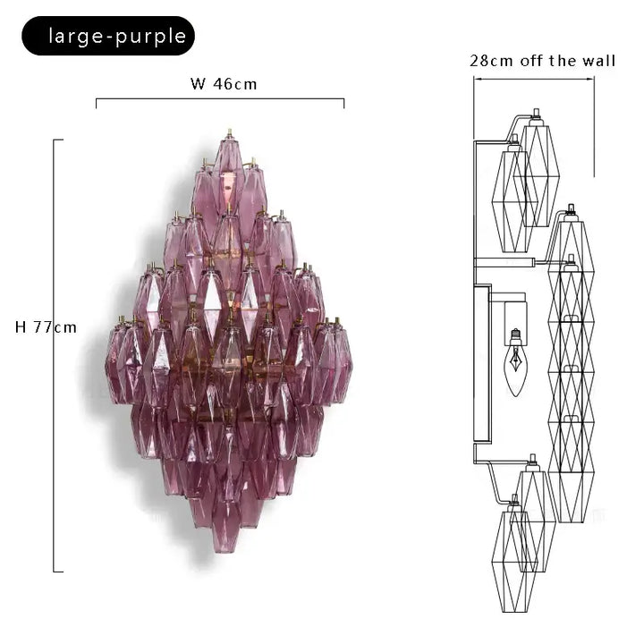 Applique murale contemporaine en verre design géométrique