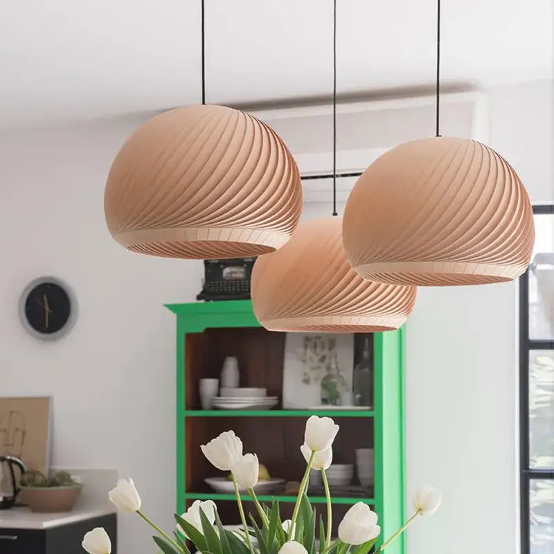 Suspension moderne en bois design élégant style chic