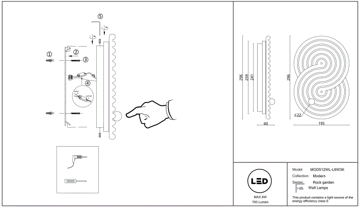 Schéma d'installation du luminaire