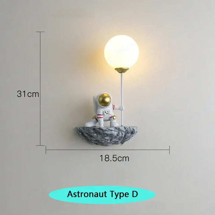 Applique astronaute design original avec lampe sphère