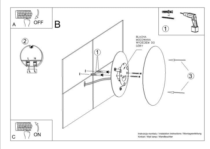 Schéma d'installation du luminaire