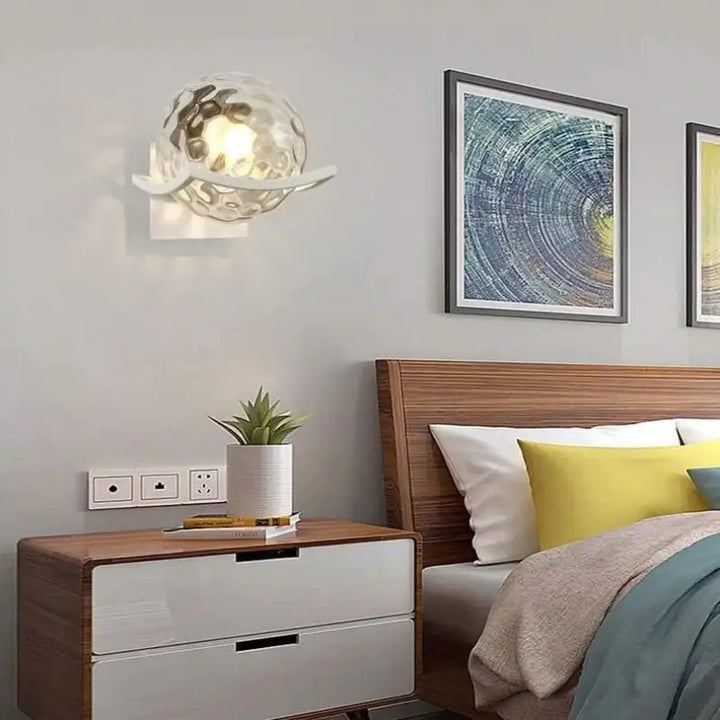 Applique Boule Verre Contemporaine Noir Ou Blanc