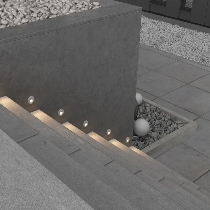 Applique encastrée bil avec lumière douce encastrée dans bordure en béton pour éclairage extérieur chaleureux