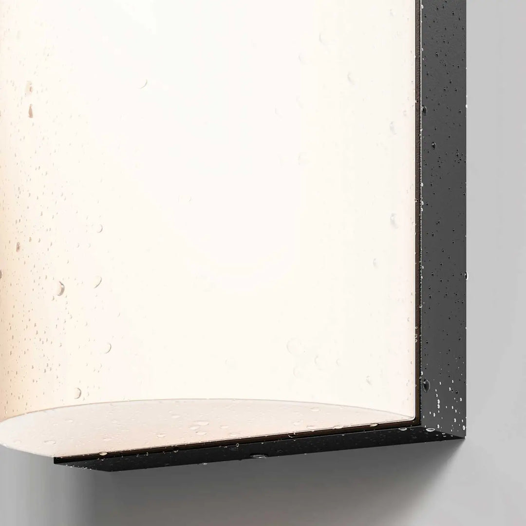 Applique extérieure badd en aluminium graphite avec diffuseur cylindrique en verre dépoli pour luminaire extérieur