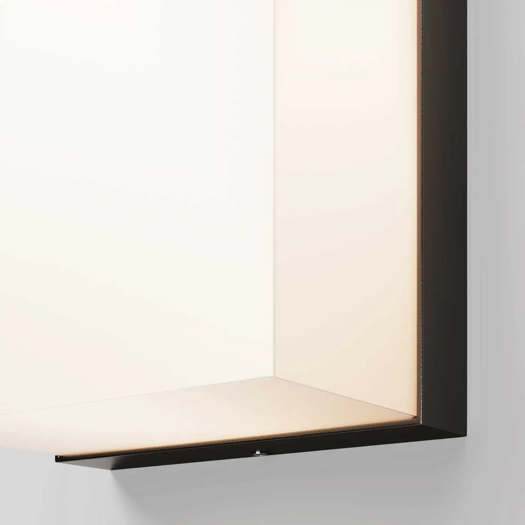 Luminaire extérieur applique extérieure badd en aluminium graphite avec cadre noir minimaliste et lumière douce diffuse