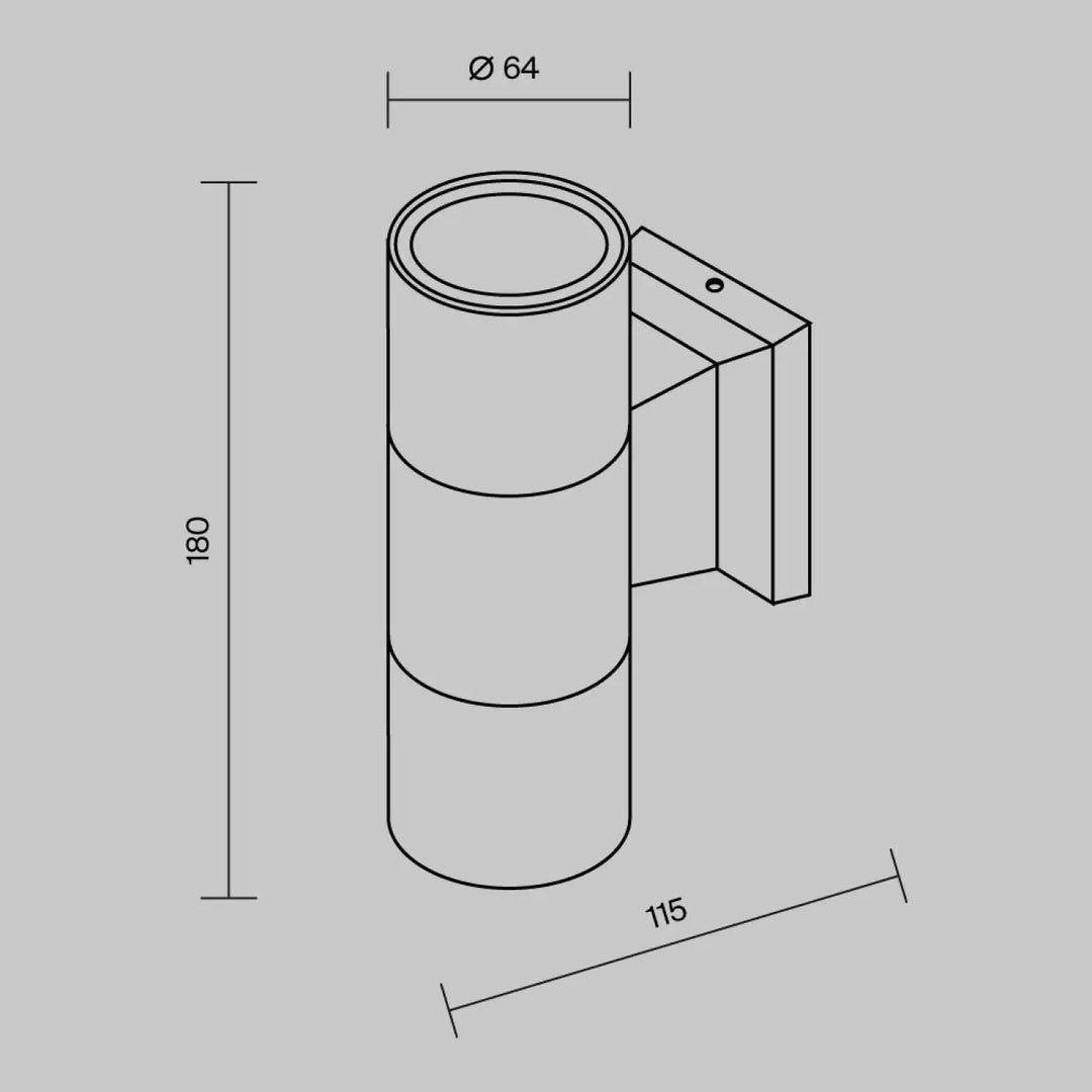 Applique extérieure bowery cylindre en aluminium thermolaqué avec trois sections empilées et ampoules gu10