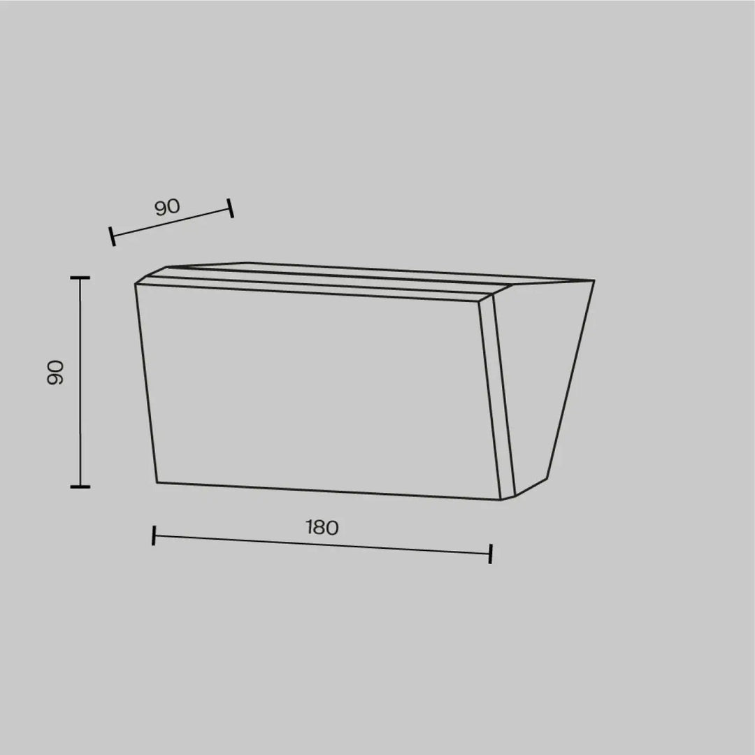 Applique extérieure brick rectangulaire en aluminium graphite avec design minimaliste et lignes épurées long d un passage