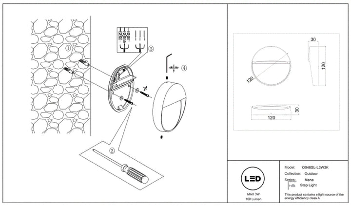 Applique extérieure balise ronde avec lumière douce led et boîtier métallique pour éclairage moderne et design