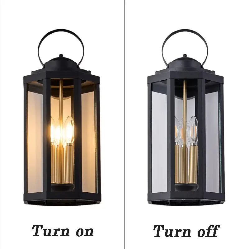 Applique extérieure noire avec verre transparent élégant