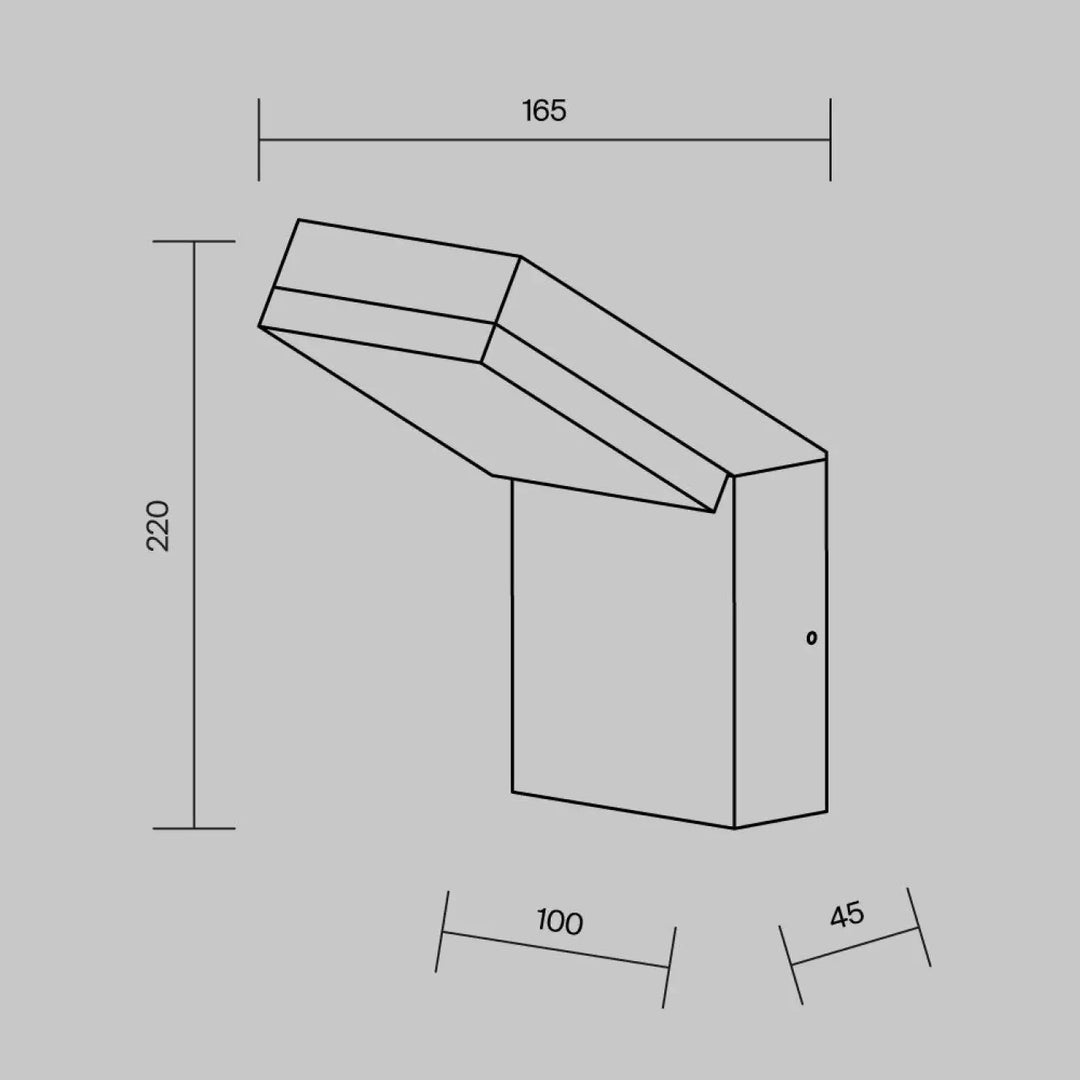 Applique extérieure cadre asymétrique en acier noir avec robinet moderne minimaliste au design angulaire précis