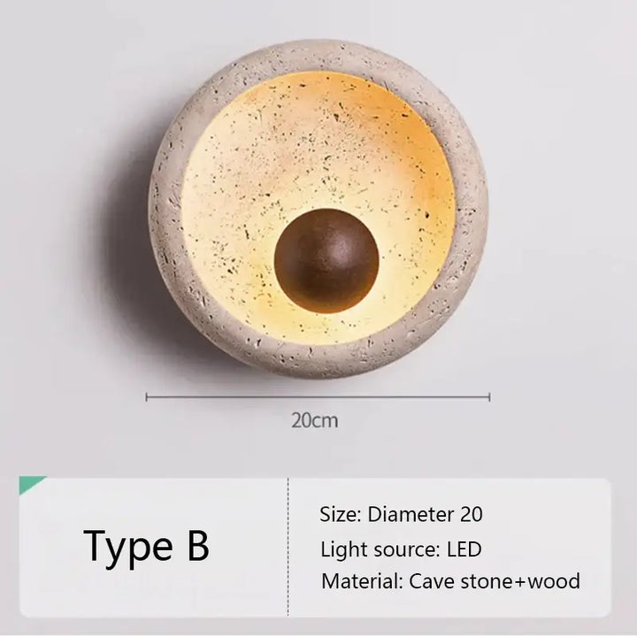 Applique led pierre et bois style organique et élégant